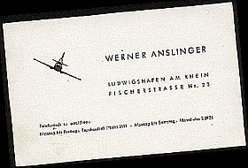 Visitenkarte Werner Anslinger